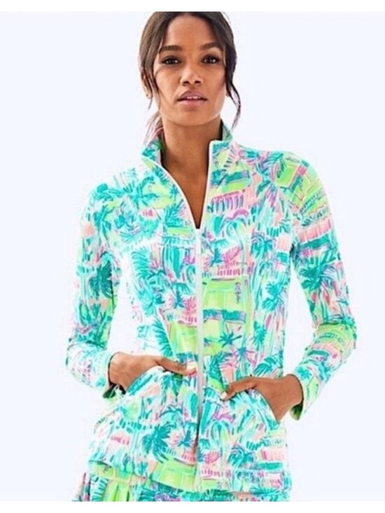 Lilly Pulitzer Jackets & Blazers - LILLY PULITZER Luxletic Meryl Hadlee Zip Up Jacket Size M Perfect Match Tennis